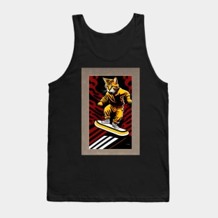 Cat doing skateboard trick Tank Top